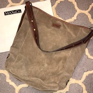 Vintage Max & Co. Tan Suede Slouchy Bag